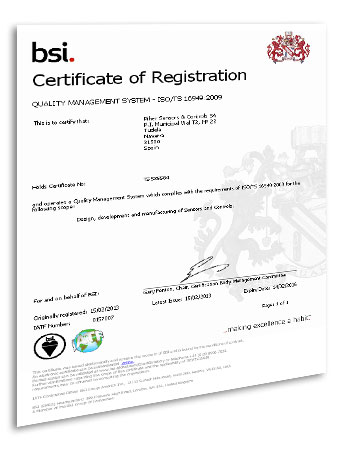 Piher ISO TS Certiticate