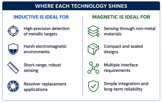 Inductive vs. Magnetic Position Sensors